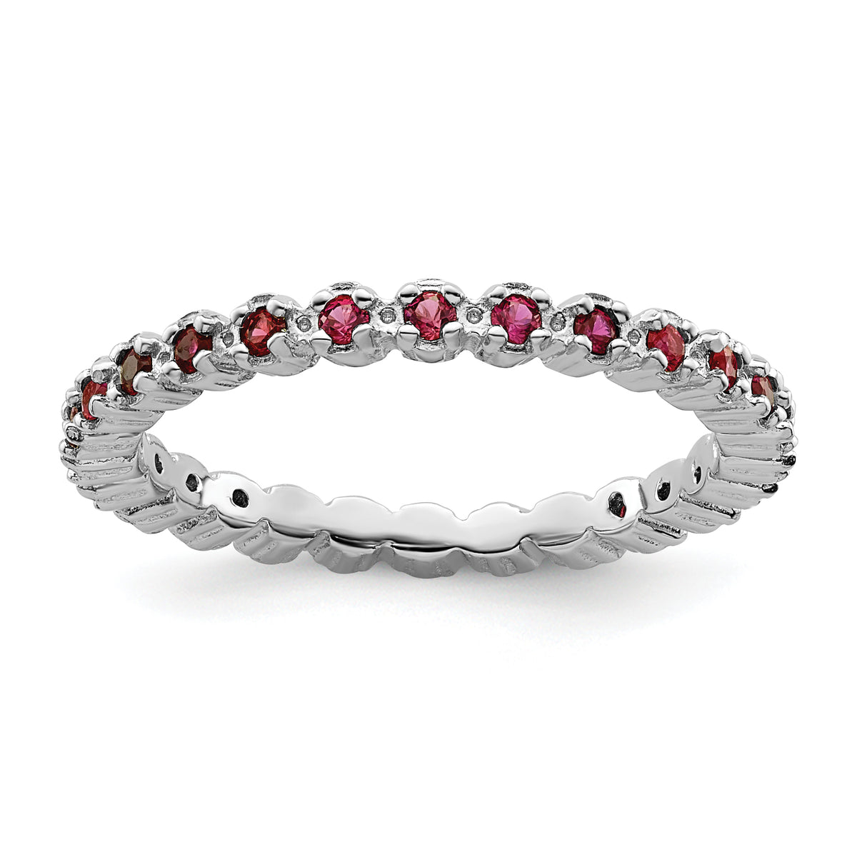 Sterling Silver Stackable Expressions Created Ruby Ring