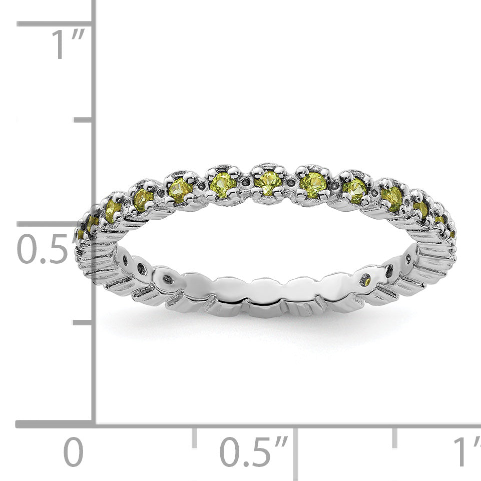 Sterling Silver Stackable Expressions Peridot Ring