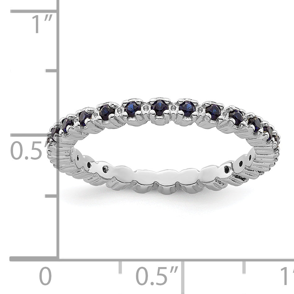 Sterling Silver Stackable Expressions Created Sapphire Ring