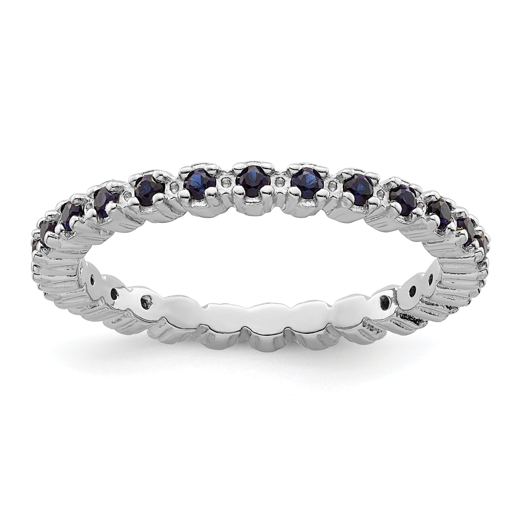 Sterling Silver Stackable Expressions Created Sapphire Ring