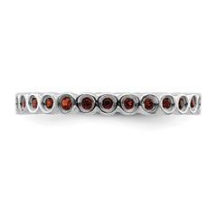 Sterling Silver Stackable Expressions Garnet Ring