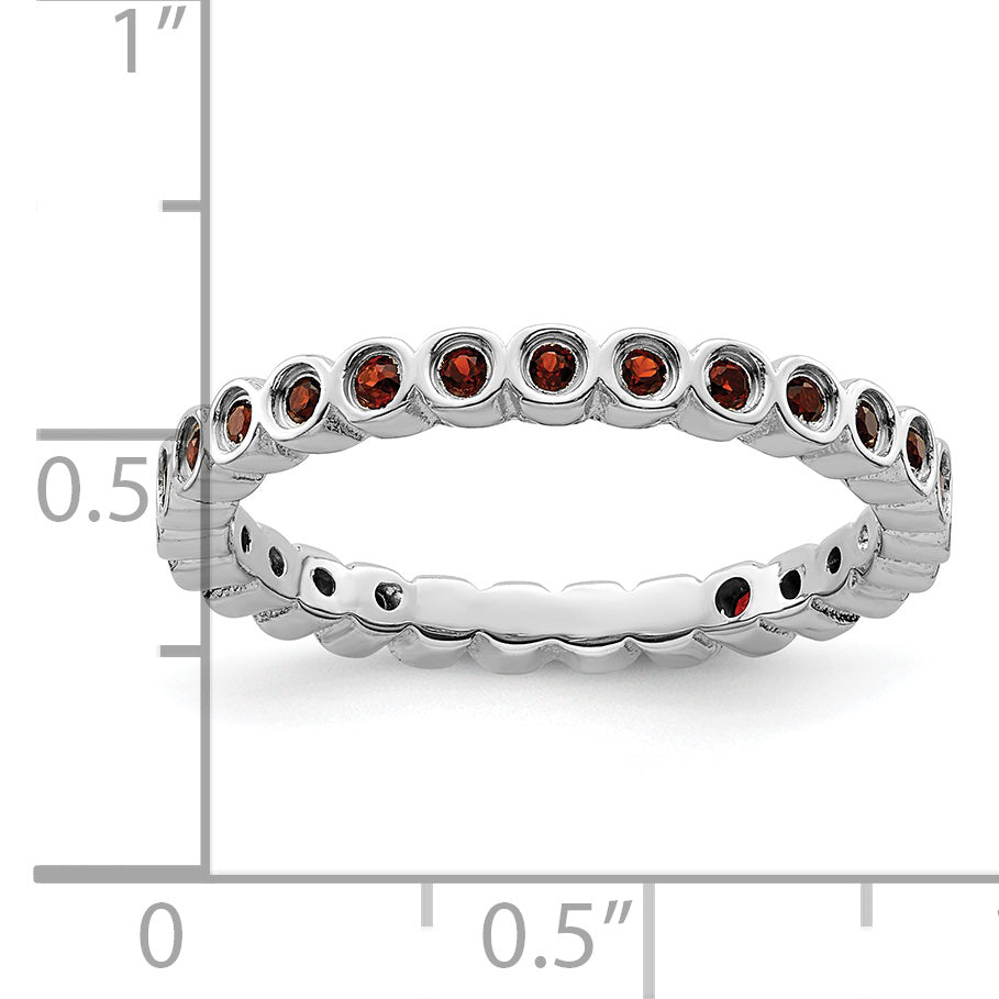 Sterling Silver Stackable Expressions Garnet Ring