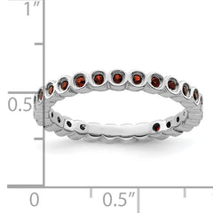 Sterling Silver Stackable Expressions Garnet Ring