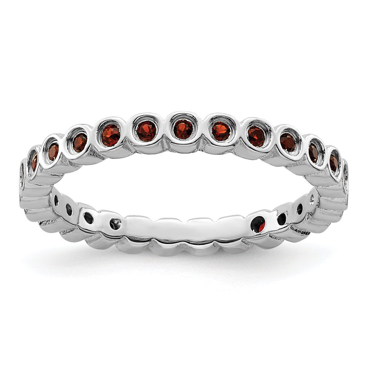 Sterling Silver Stackable Expressions Garnet Ring