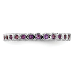 Sterling Silver Stackable Expressions Amethyst Ring