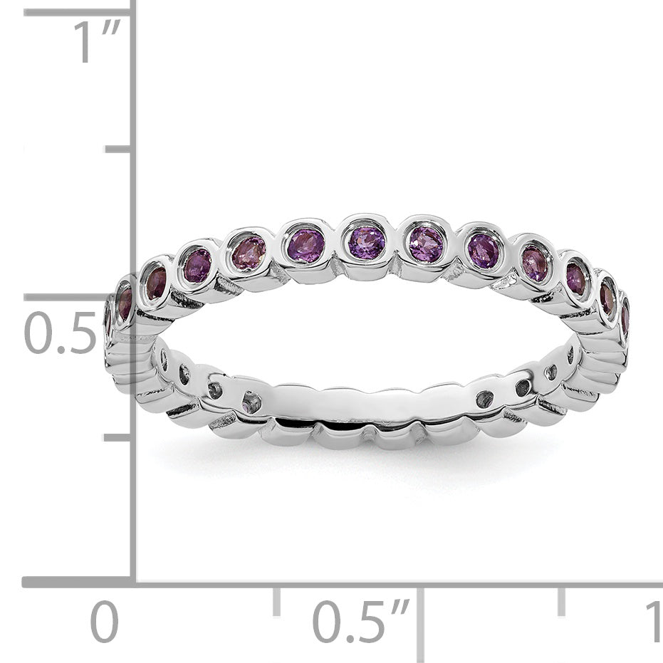 Sterling Silver Stackable Expressions Amethyst Ring