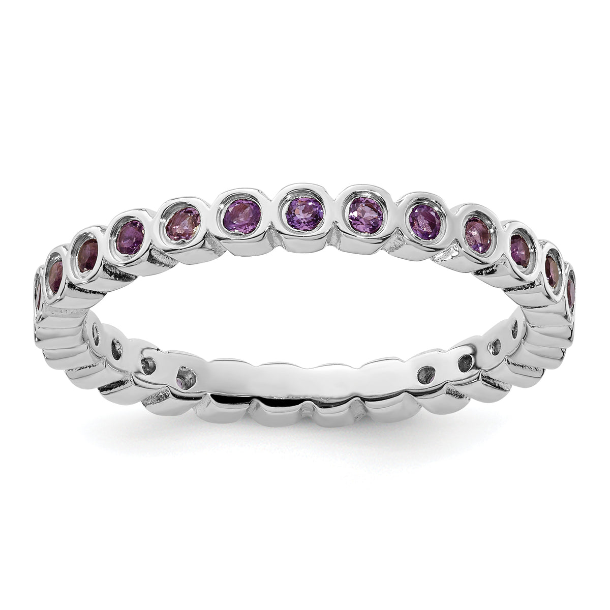 Sterling Silver Stackable Expressions Amethyst Ring