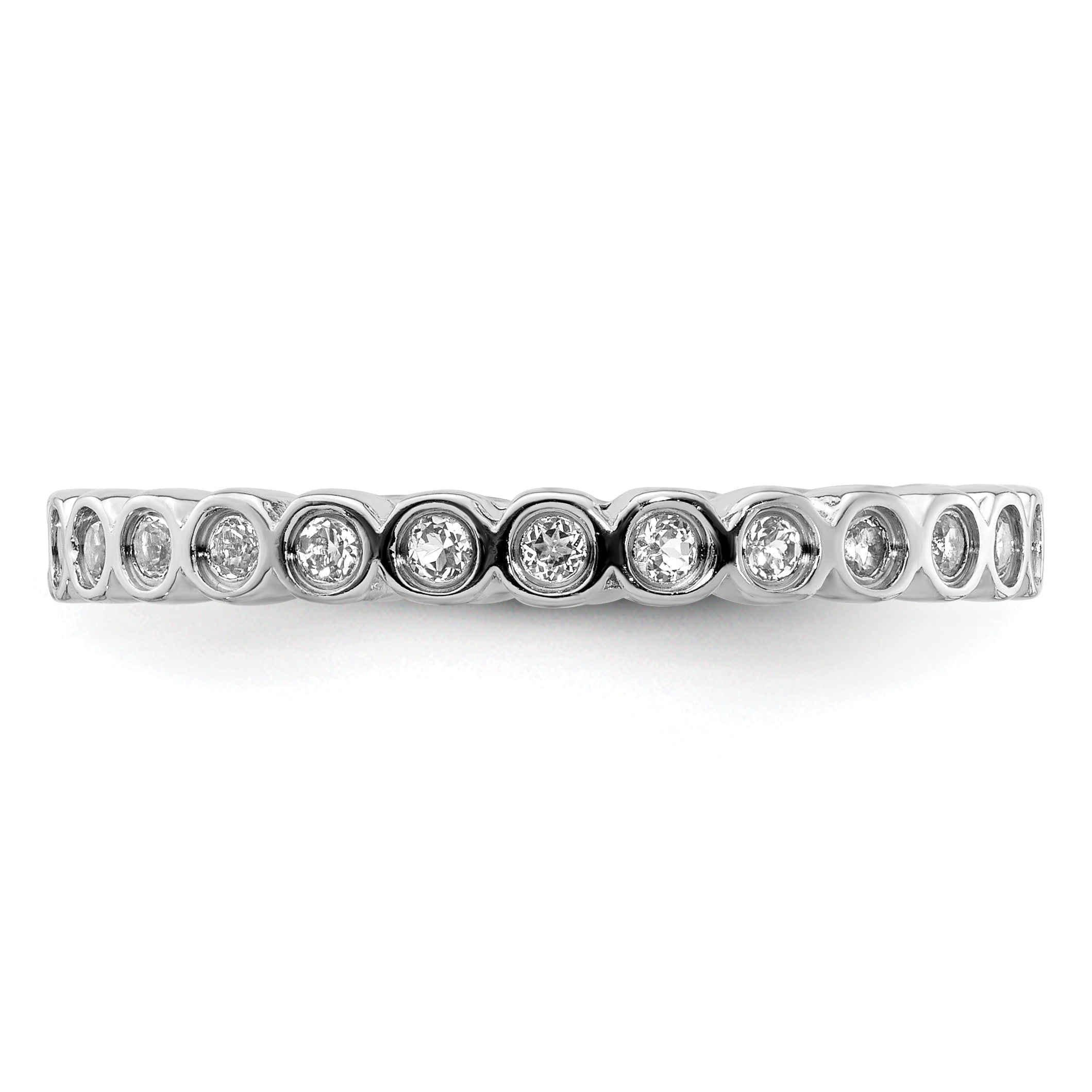 Sterling Silver Stackable Expressions White Topaz Ring