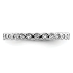 Sterling Silver Stackable Expressions White Topaz Ring