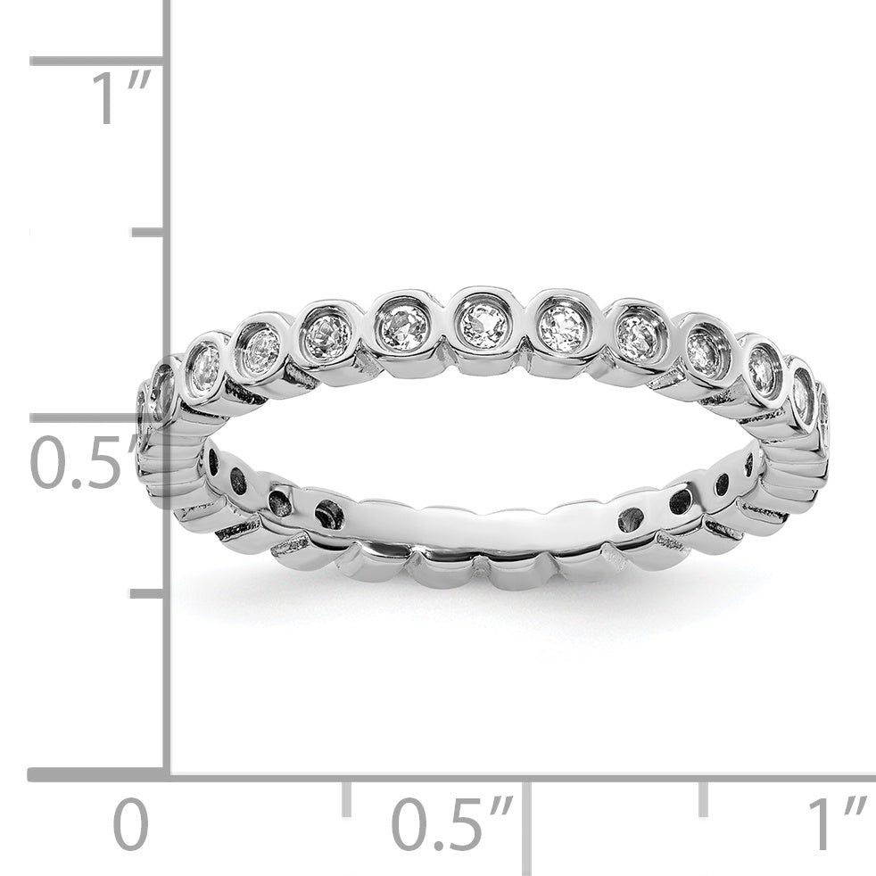 Sterling Silver Stackable Expressions White Topaz Ring