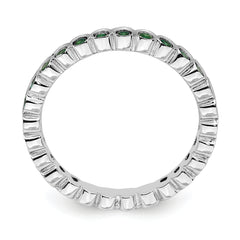 Sterling Silver Stackable Expressions Created Emerald Ring