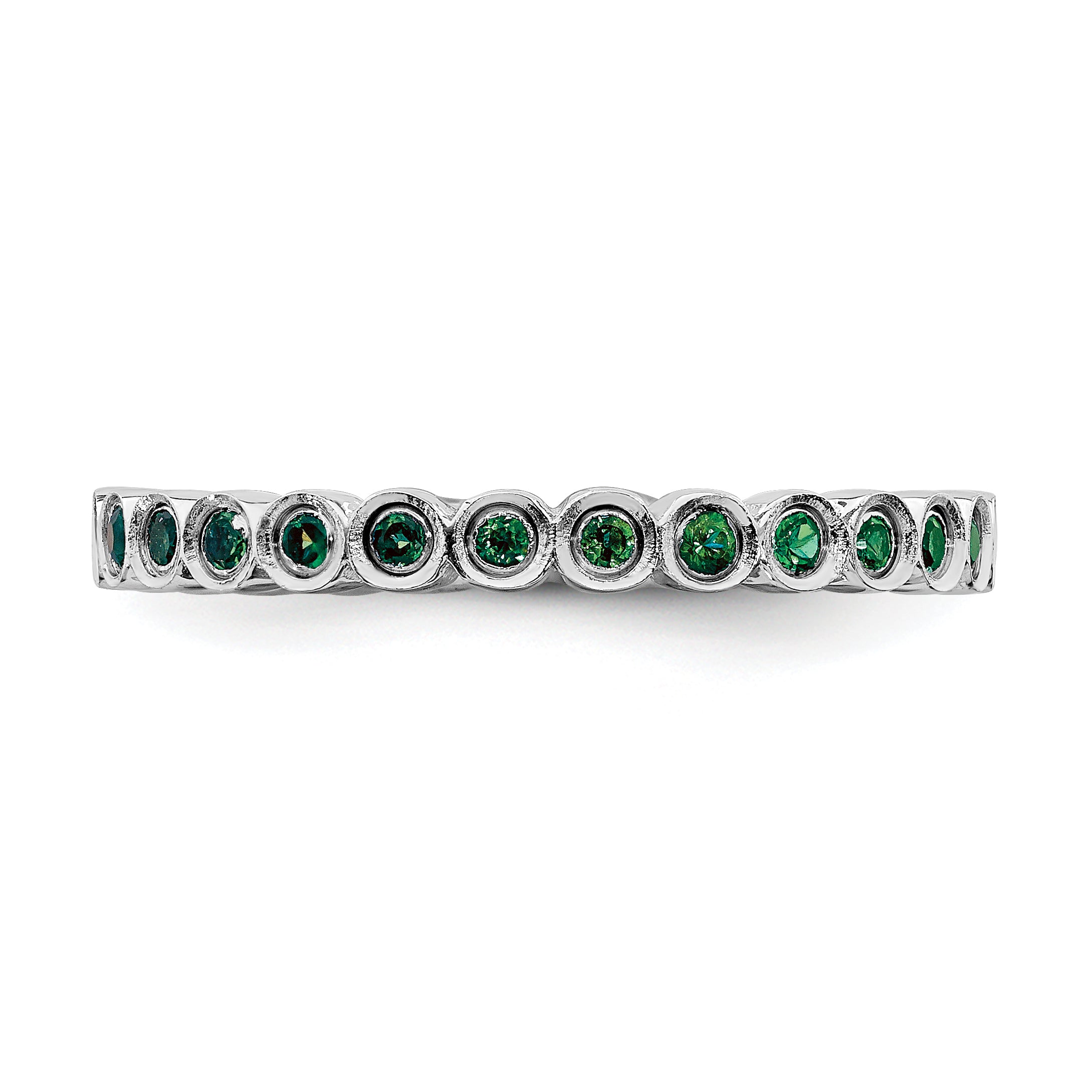 Sterling Silver Stackable Expressions Created Emerald Ring