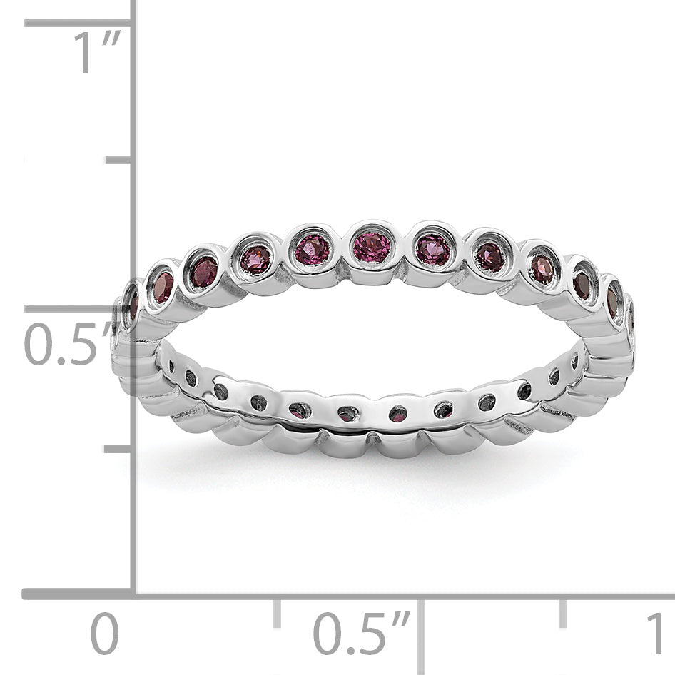 Sterling Silver Stackable Expressions Rhodolite Garnet Ring