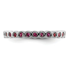 Sterling Silver Stackable Expressions Created Ruby Ring