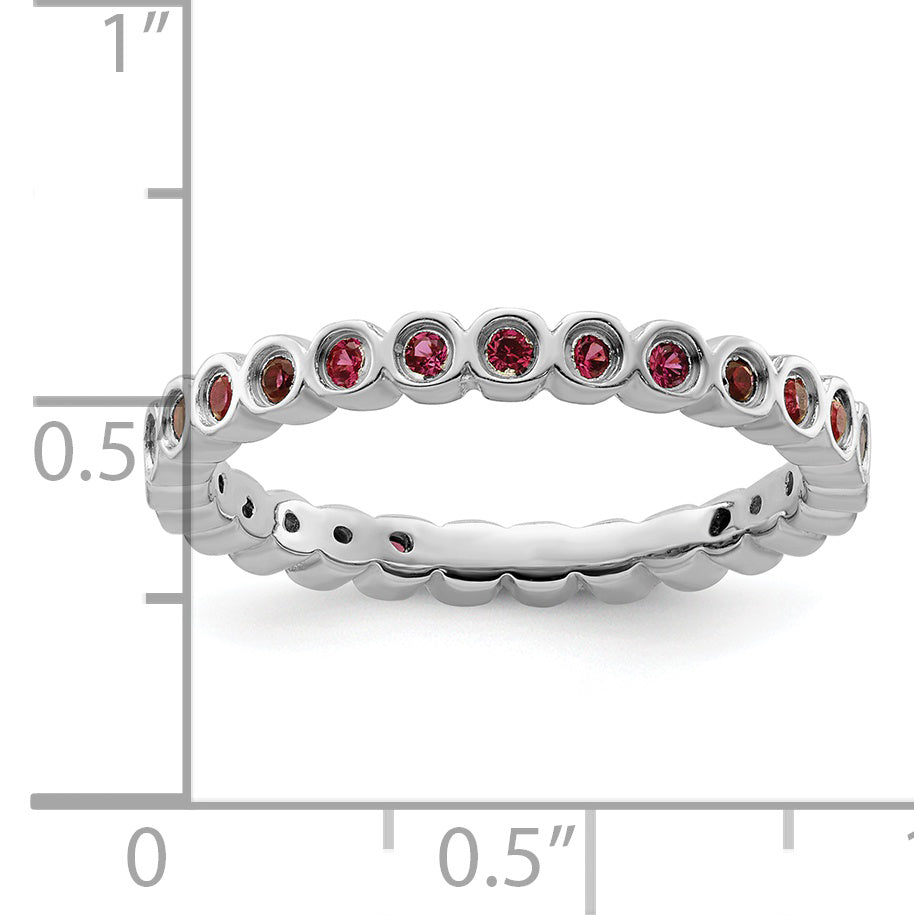 Sterling Silver Stackable Expressions Created Ruby Ring