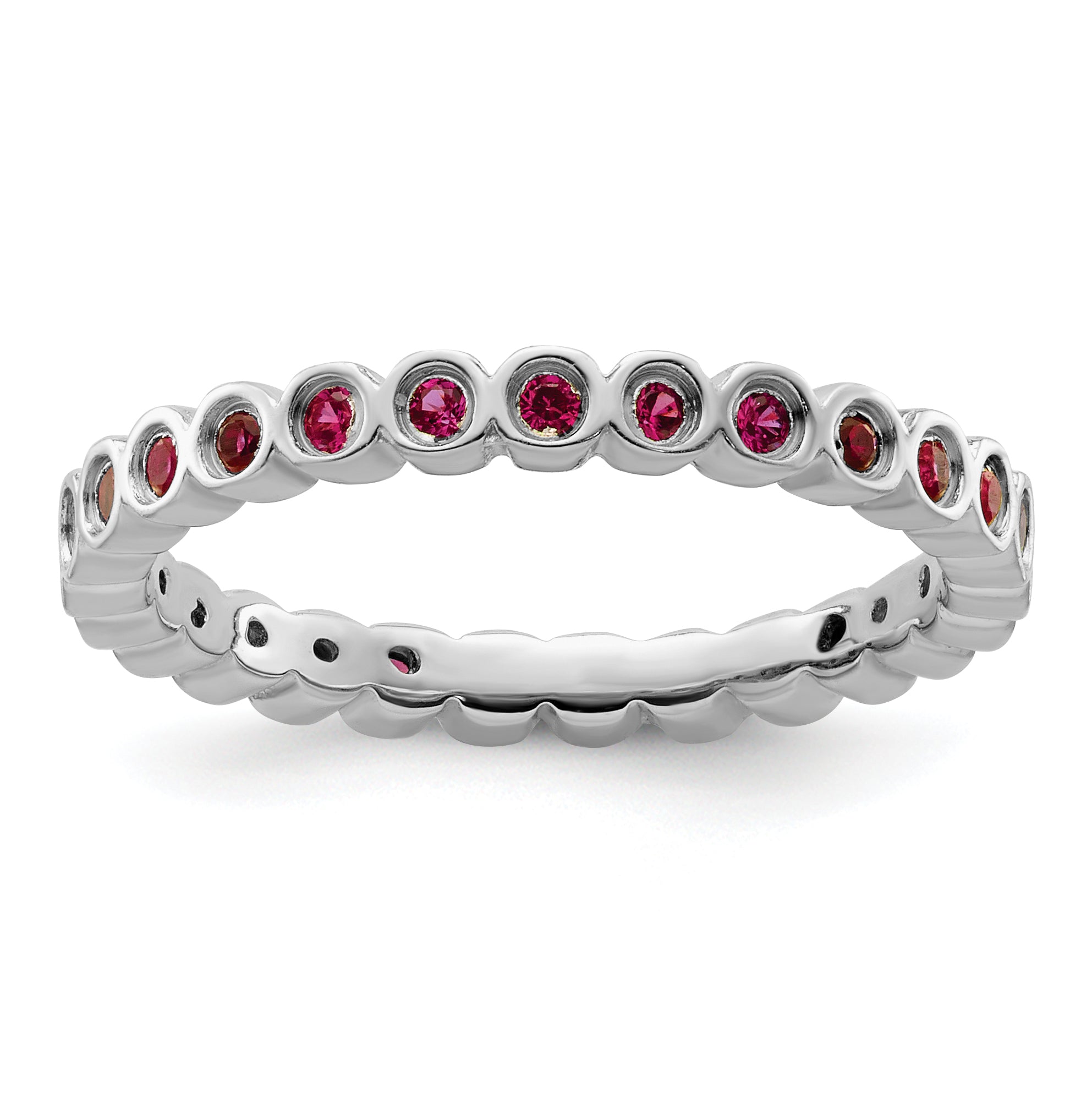 Sterling Silver Stackable Expressions Created Ruby Ring