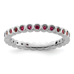 Sterling Silver Stackable Expressions Created Ruby Ring