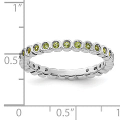 Sterling Silver Stackable Expressions Peridot Ring