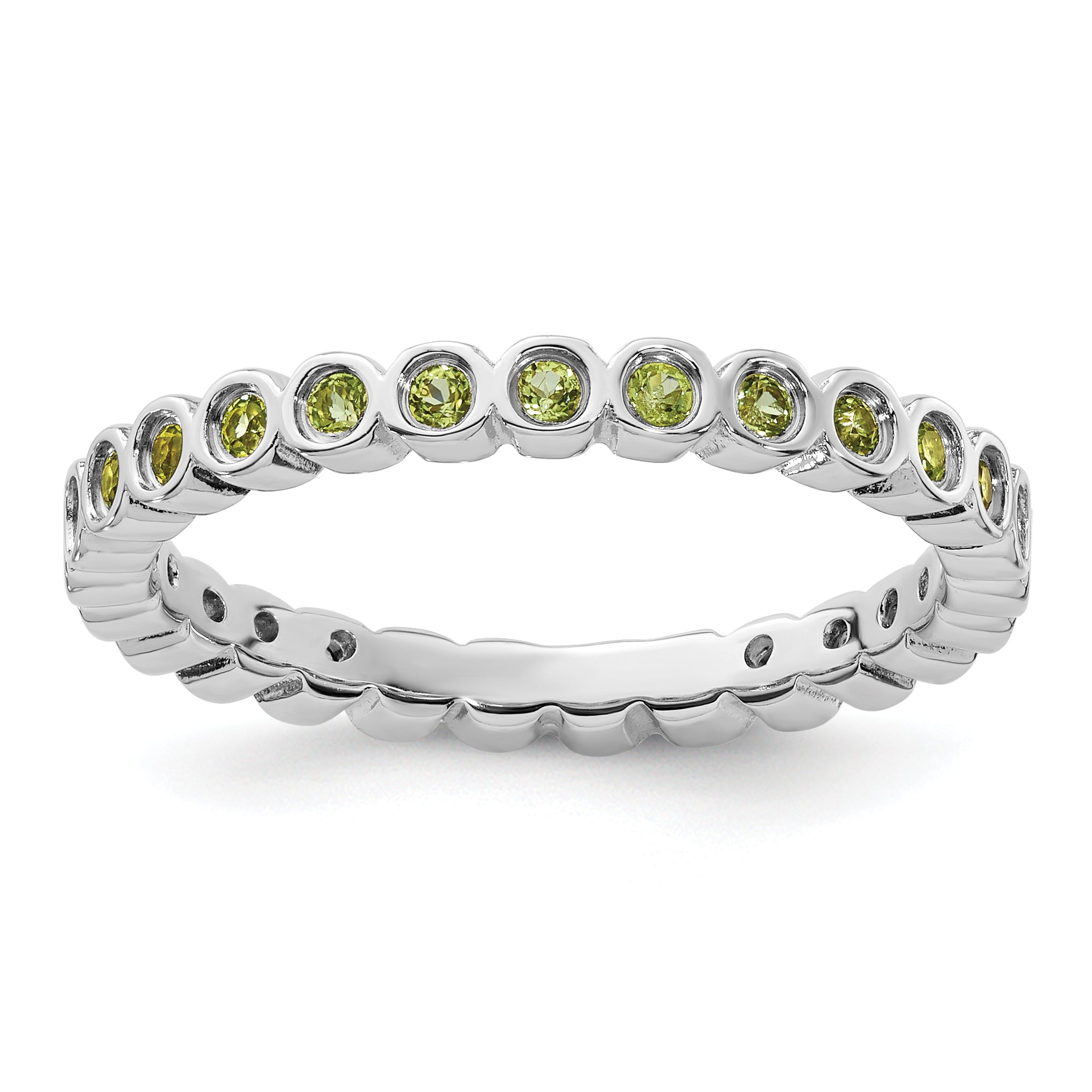 Sterling Silver Stackable Expressions Peridot Ring