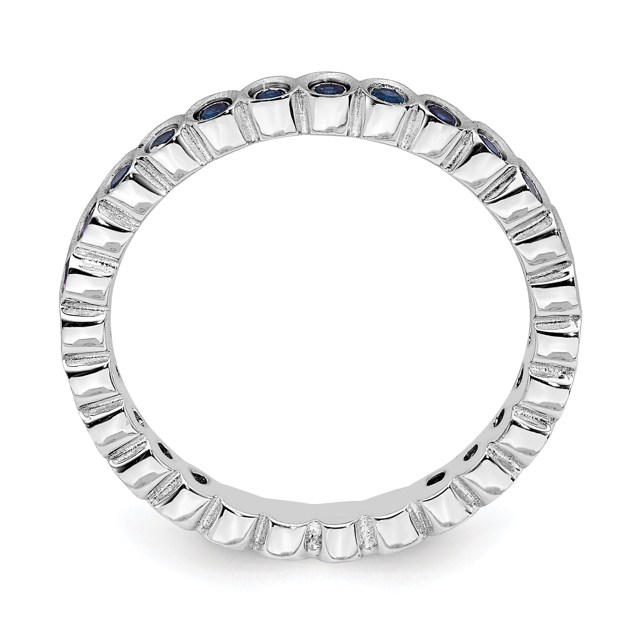 Sterling Silver Stackable Expressions Created Sapphire Ring