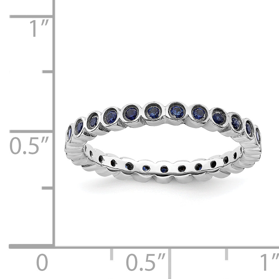 Sterling Silver Stackable Expressions Created Sapphire Ring