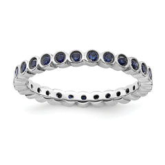 Sterling Silver Stackable Expressions Created Sapphire Ring