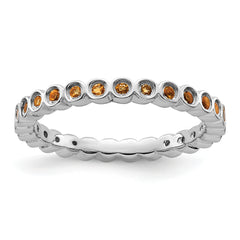 Sterling Silver Stackable Expressions Citrine Ring