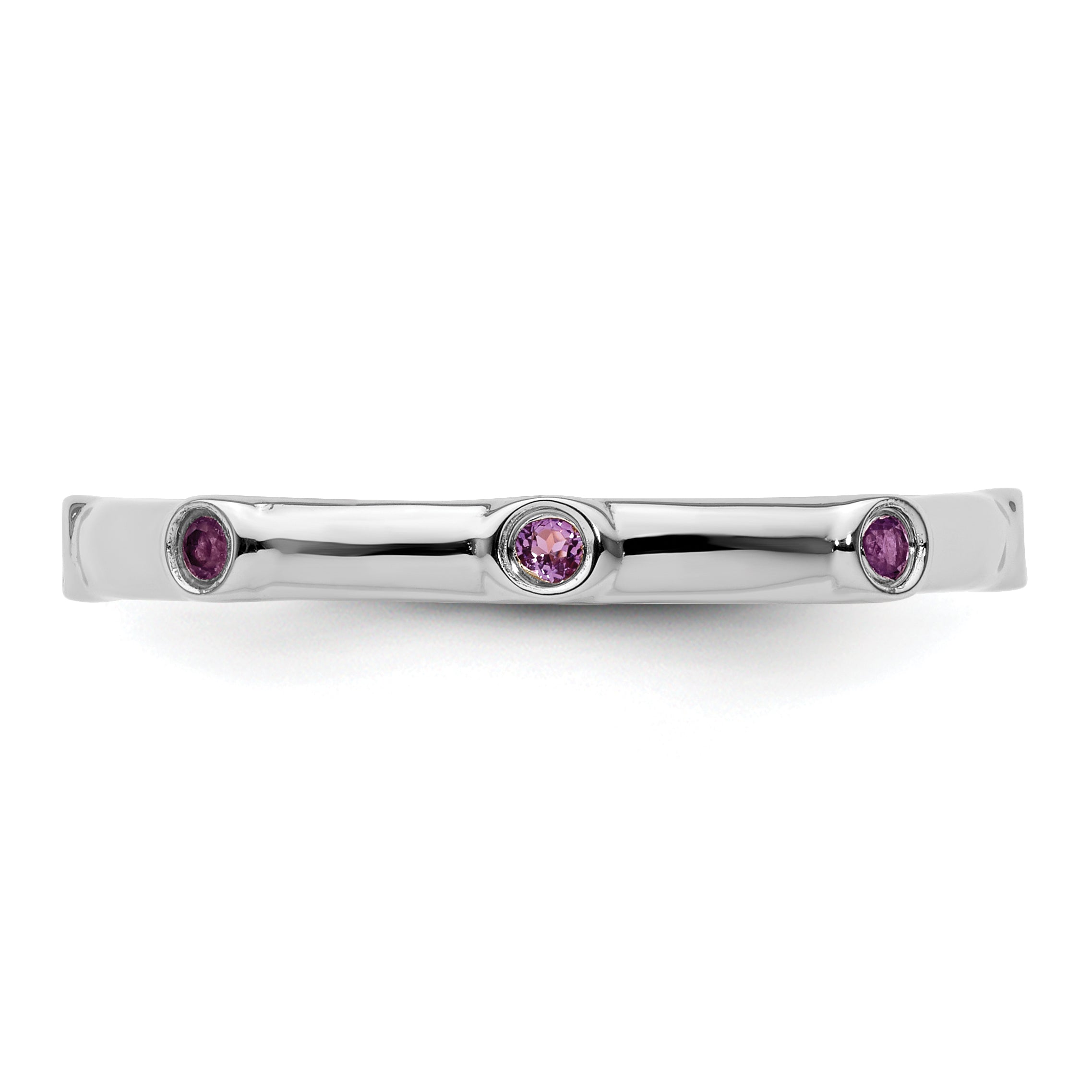 Sterling Silver Stackable Expressions Amethyst Ring