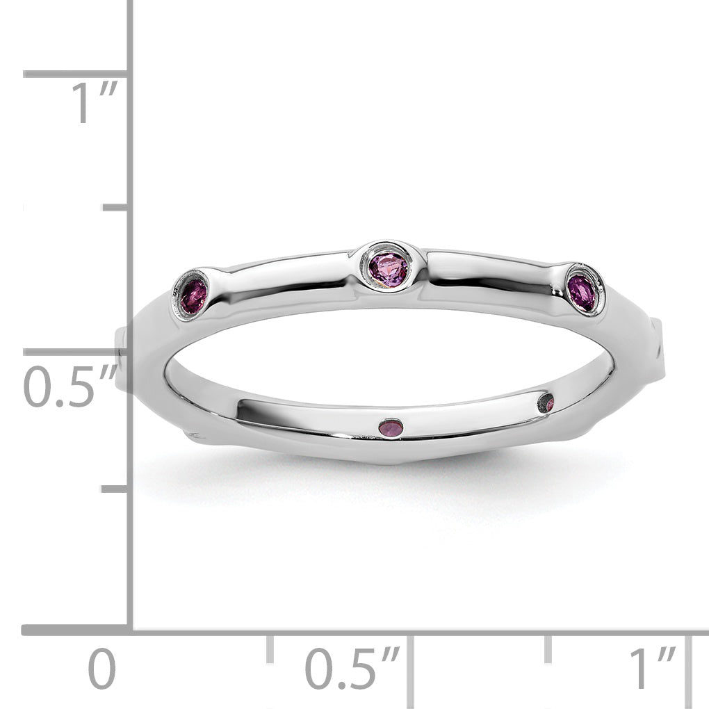 Sterling Silver Stackable Expressions Amethyst Ring