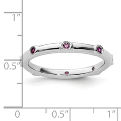 Sterling Silver Stackable Expressions Amethyst Ring