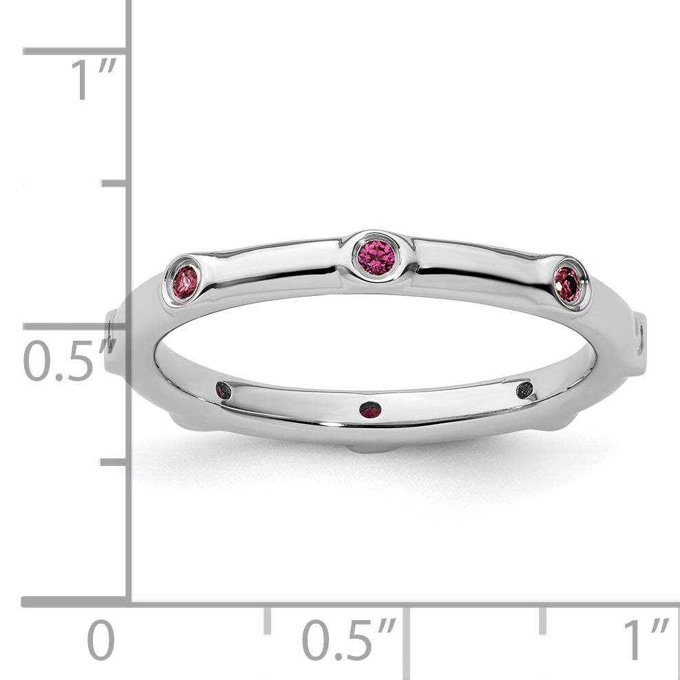 Sterling Silver Stackable Expressions Rhodolite Garnet Ring