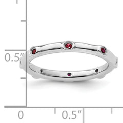 Sterling Silver Stackable Expressions Created Ruby Ring