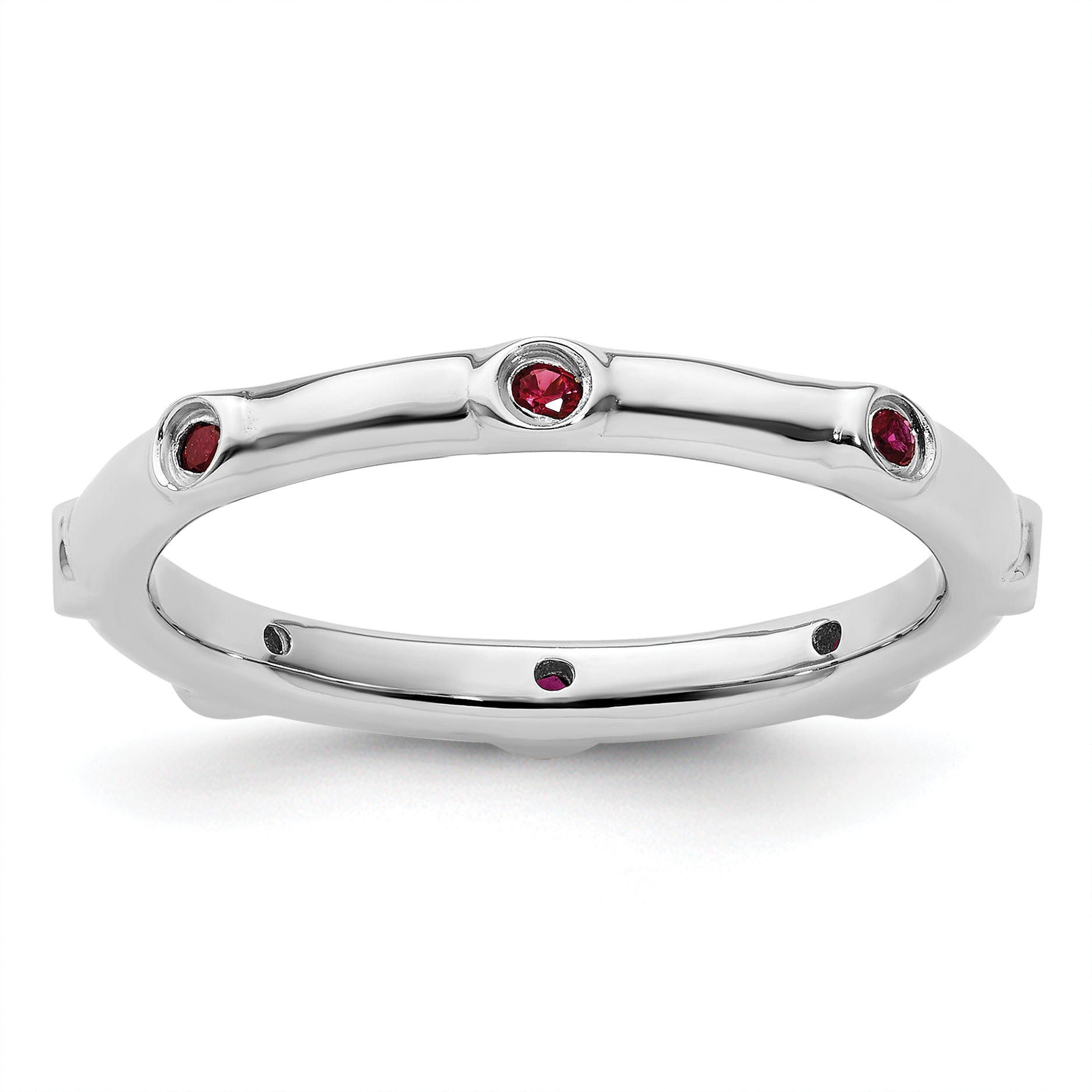 Sterling Silver Stackable Expressions Created Ruby Ring