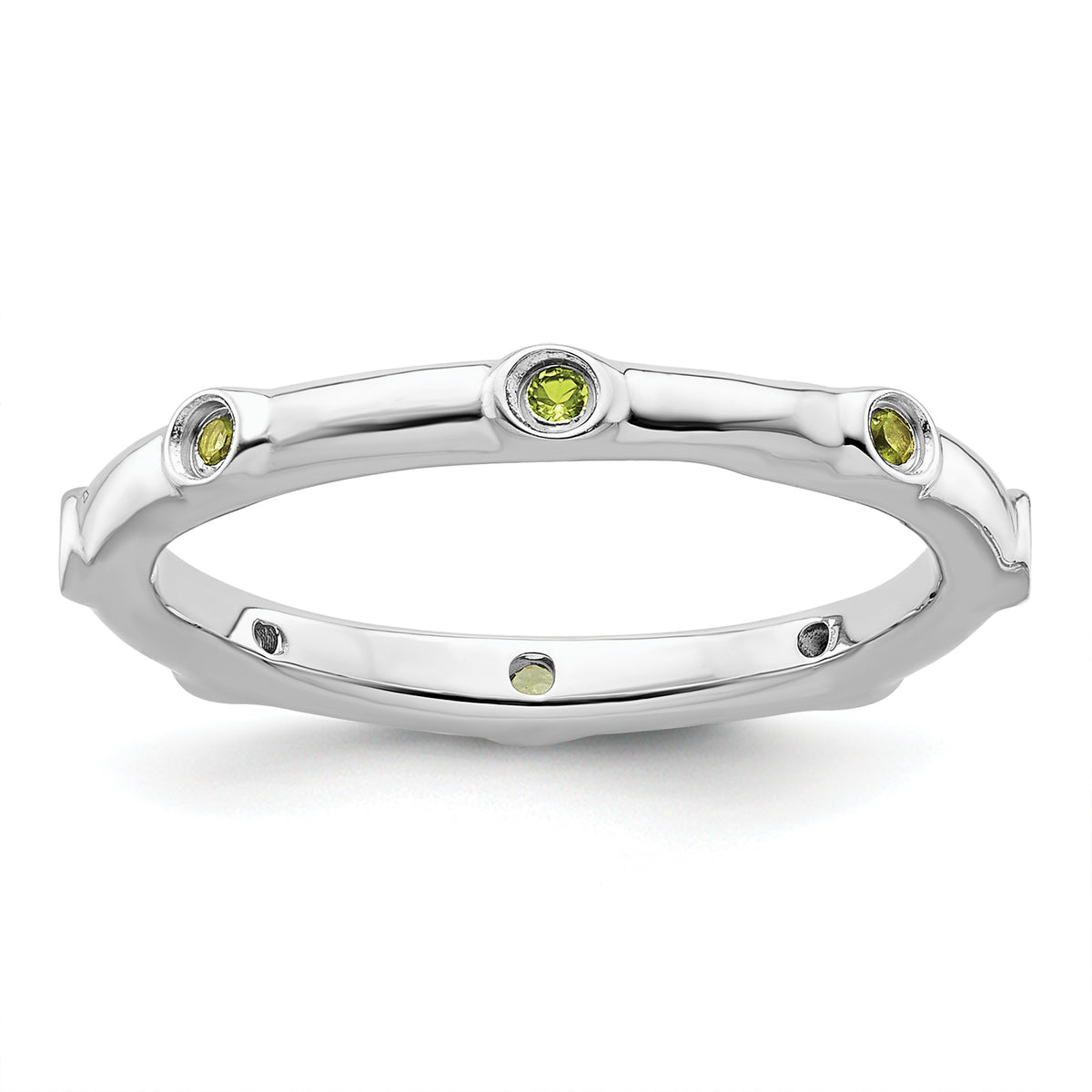 Sterling Silver Stackable Expressions Peridot Ring