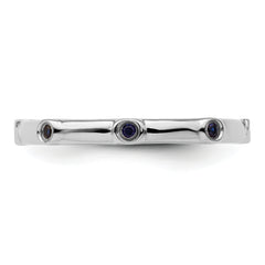 Sterling Silver Stackable Expressions Created Sapphire Ring