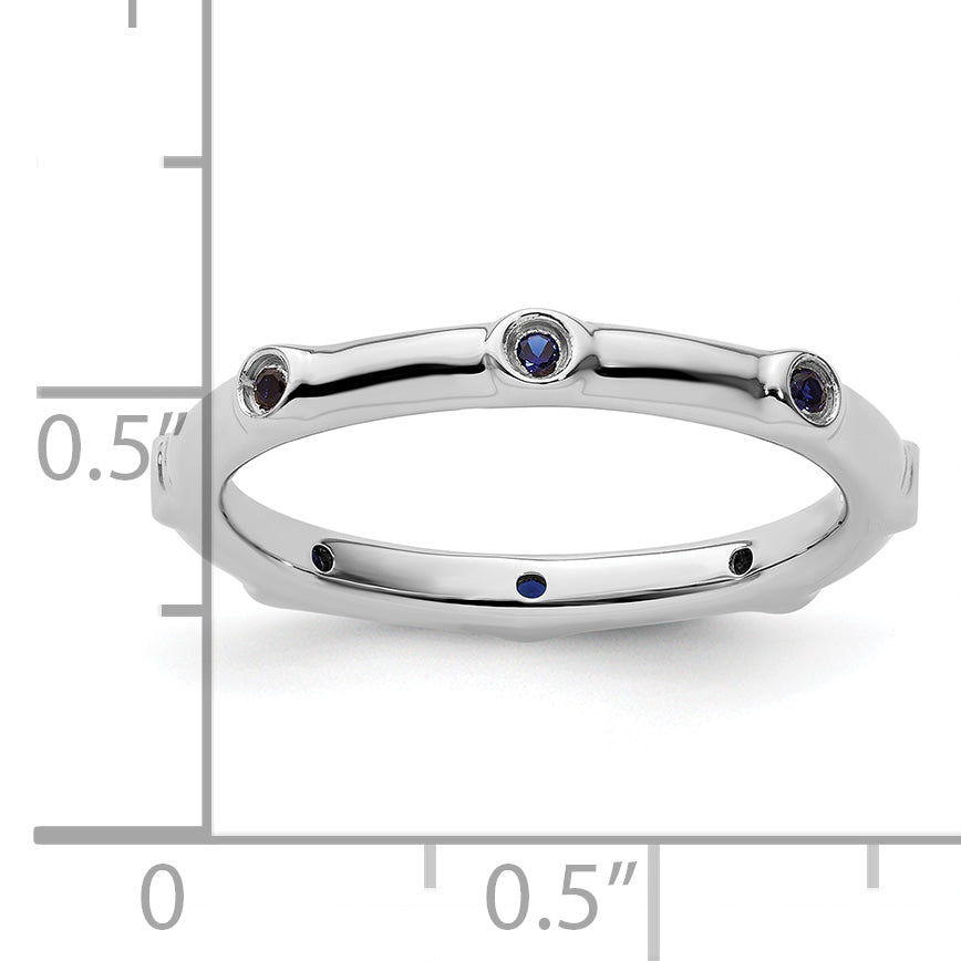 Sterling Silver Stackable Expressions Created Sapphire Ring