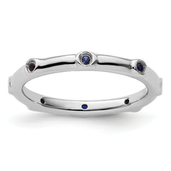 Sterling Silver Stackable Expressions Created Sapphire Ring