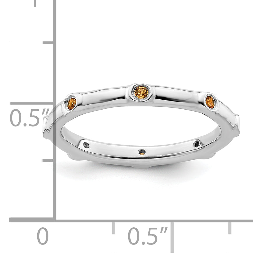 Sterling Silver Stackable Expressions Citrine Ring