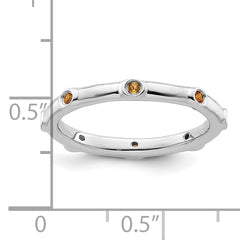 Sterling Silver Stackable Expressions Citrine Ring