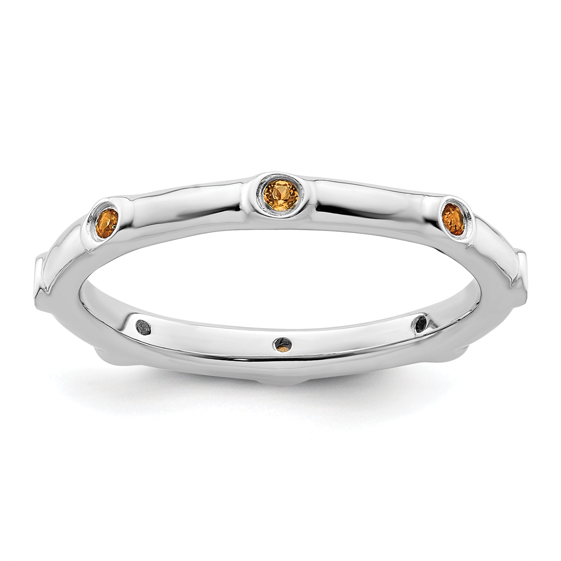 Sterling Silver Stackable Expressions Citrine Ring