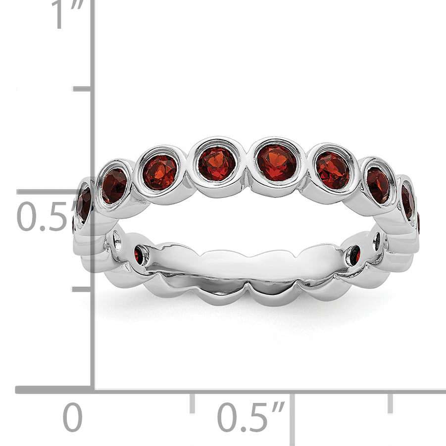 Sterling Silver Stackable Expressions Garnet Ring