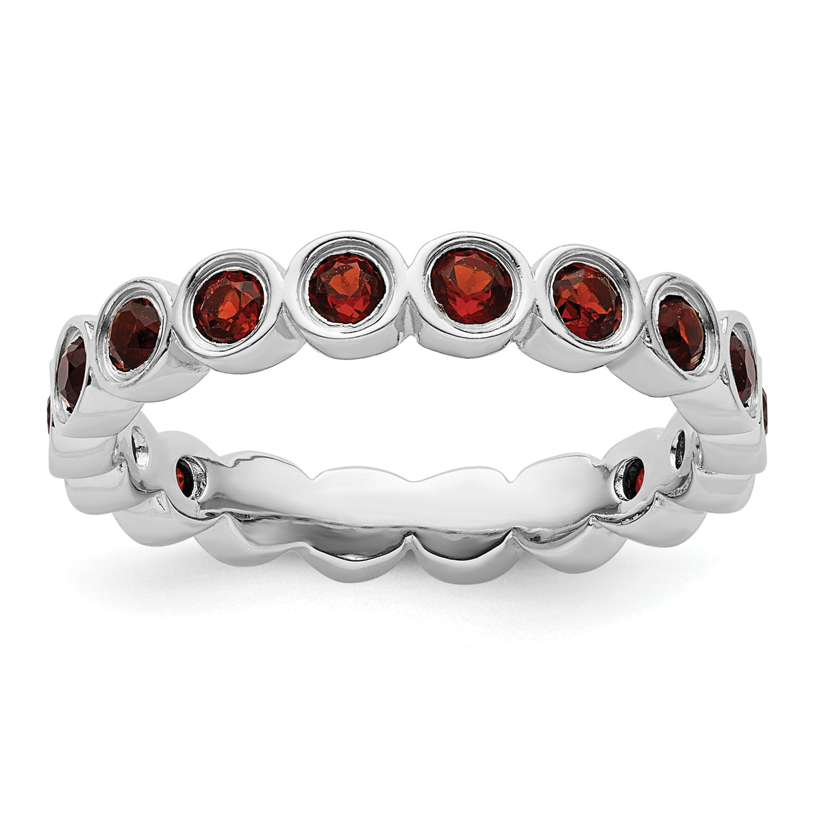 Sterling Silver Stackable Expressions Garnet Ring