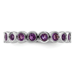 Sterling Silver Stackable Expressions Amethyst Ring