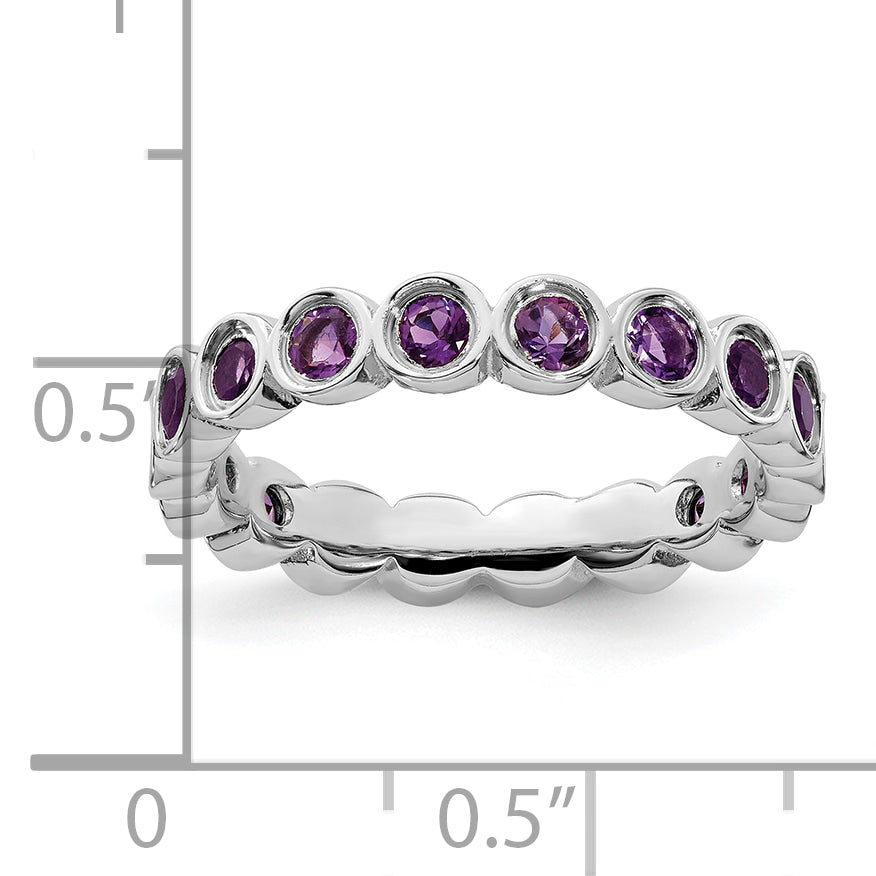 Sterling Silver Stackable Expressions Amethyst Ring