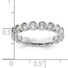 Sterling Silver Stackable Expressions White Topaz Ring