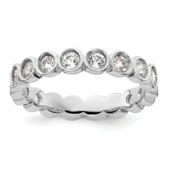 Sterling Silver Stackable Expressions White Topaz Ring