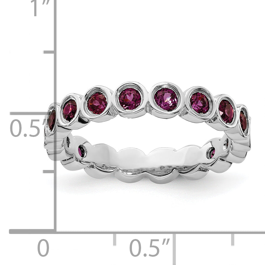 Sterling Silver Stackable Expressions Rhodolite Garnet Ring