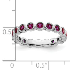 Sterling Silver Stackable Expressions Created Ruby Ring