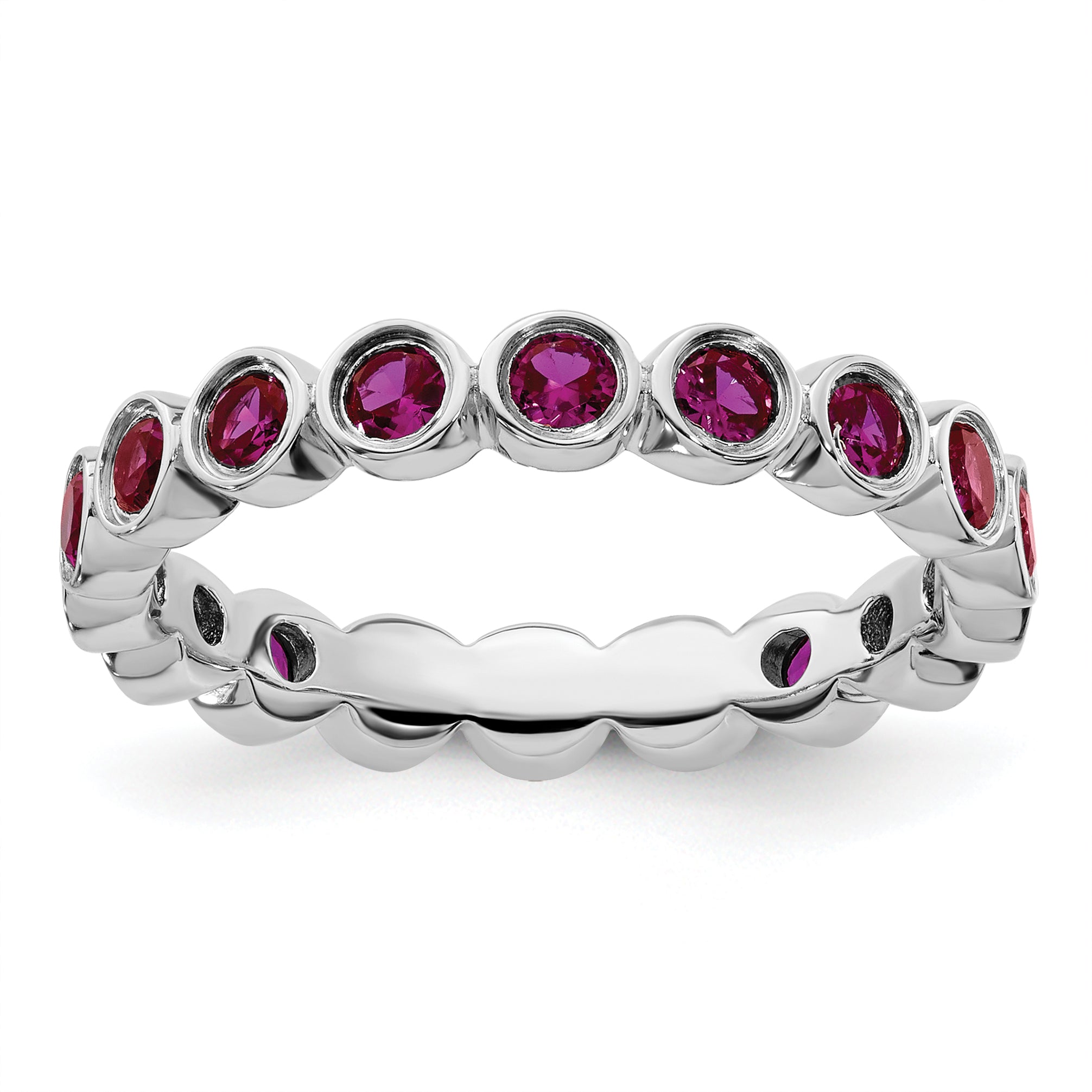 Sterling Silver Stackable Expressions Created Ruby Ring