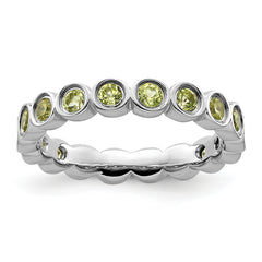 Sterling Silver Stackable Expressions Peridot Ring